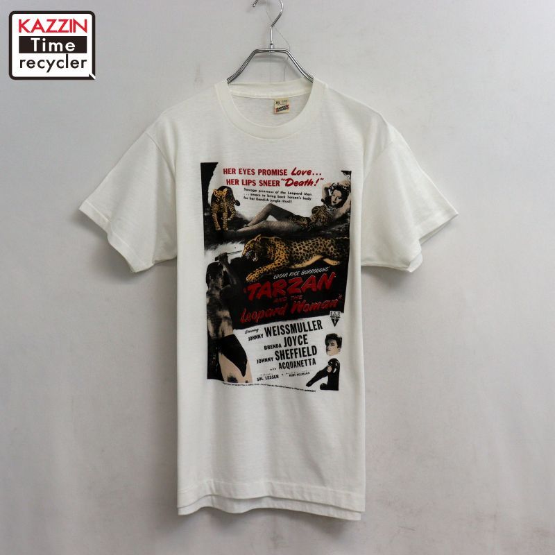 80s USA製 vintage SCREEN STARS ターザンと豹女 ムービーTシャツ メンズ 表記XLサイズ