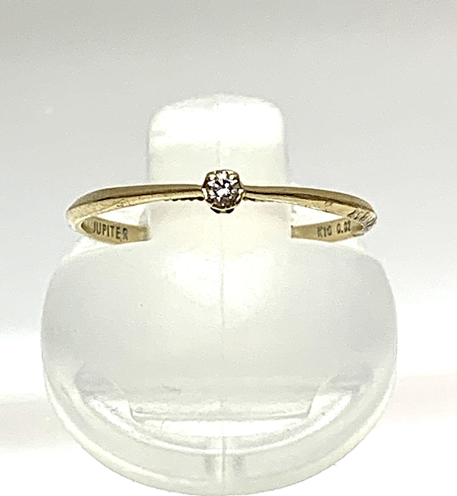 JUPITER ジュピター　ダイヤモンド付K10リング　指輪　10金 JUPITER ジュピター K10 ダイヤモンド 0.02ct 細 リング 指輪 ＃6.5