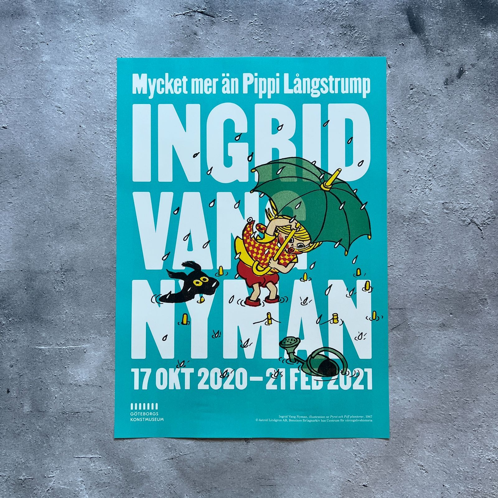 イングリッド・ヴァン・ニイマン｜展覧会ポスター｜Mycket mer än Pippi Långstrump｜ヨーテボリ美術館｜50×70cm前後