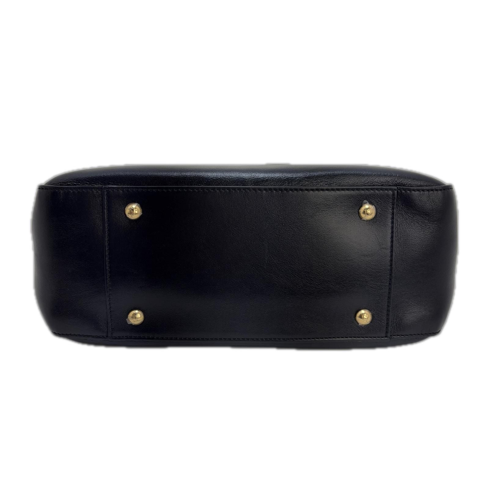 FENDI フェンディ FF 2WAYトートバッグ ブラック レザー 8BH367 