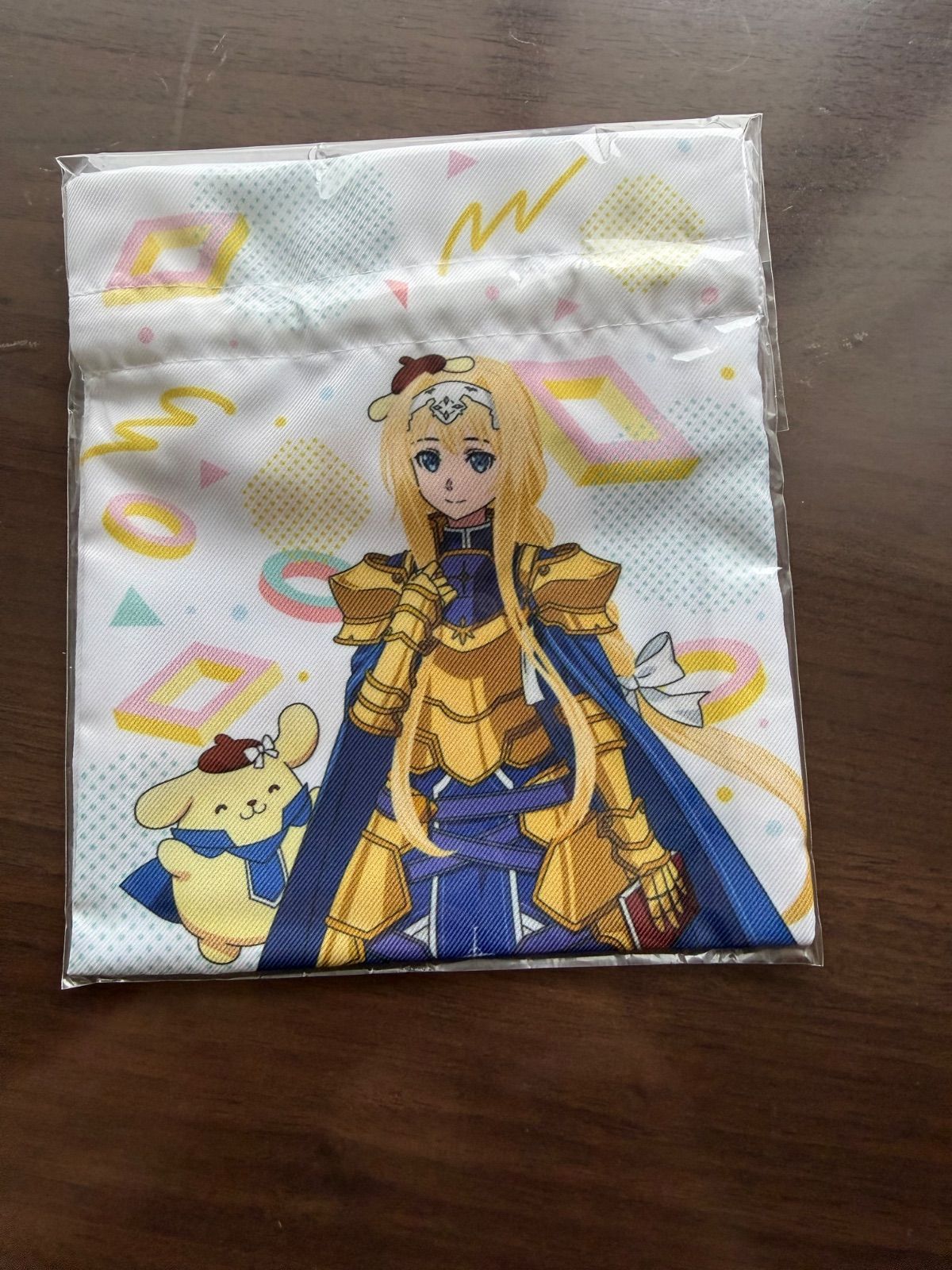 ソードアートオンライン もちころりん アリス　サンリオ　ポムポムプリン　sao ソードアート・オンライン × サンリオキャラクターズ 巾着 アリス