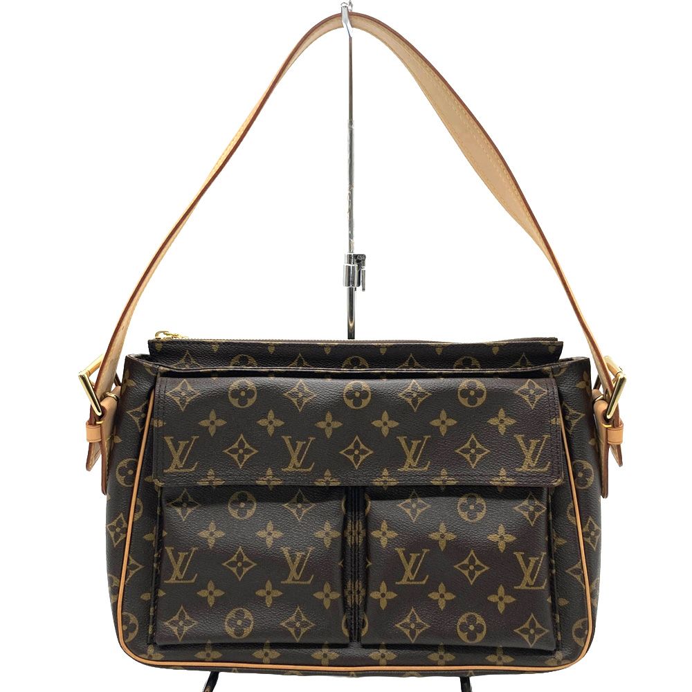 ルイヴィトン LOUIS VUITTON ヴィバシテGM ショルダーバッグ モノグラム キャンバス M51163 ブラウン ゴールド金具 AR0094【中古】