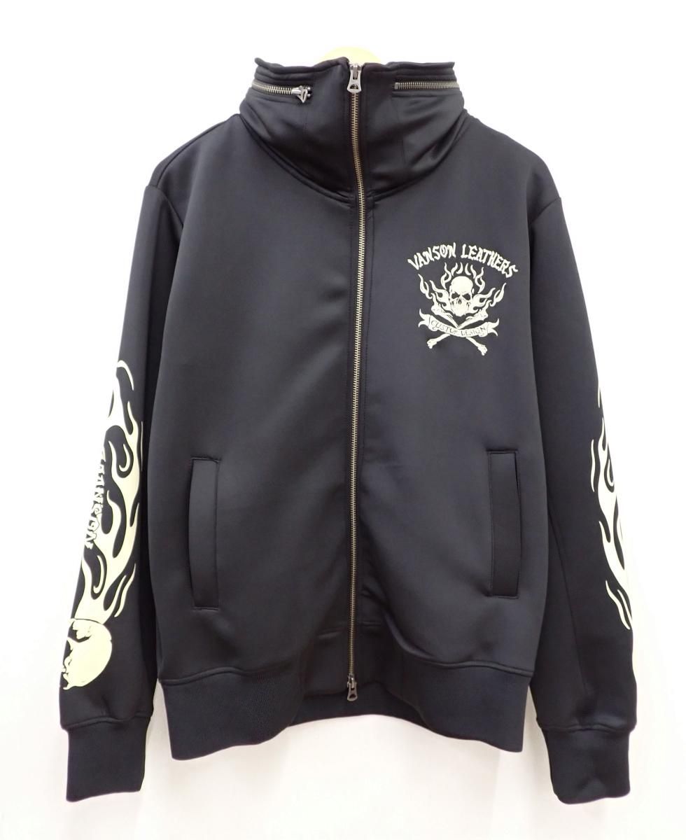 VANSON バンソン　ジャージ　スカル　美品 ☆8869☆VANSON バンソン NVSZ-604 ボリュームネックジャージ