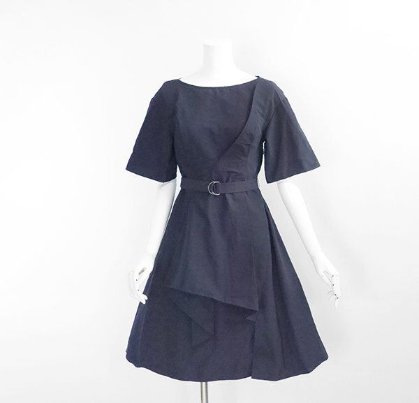 ジルサンダー　ワンピース　オーバーサイズ　アシンメトリー JIL SANDER NAVY ◇ アシンメトリー ワンピース ドレス Dネイビー