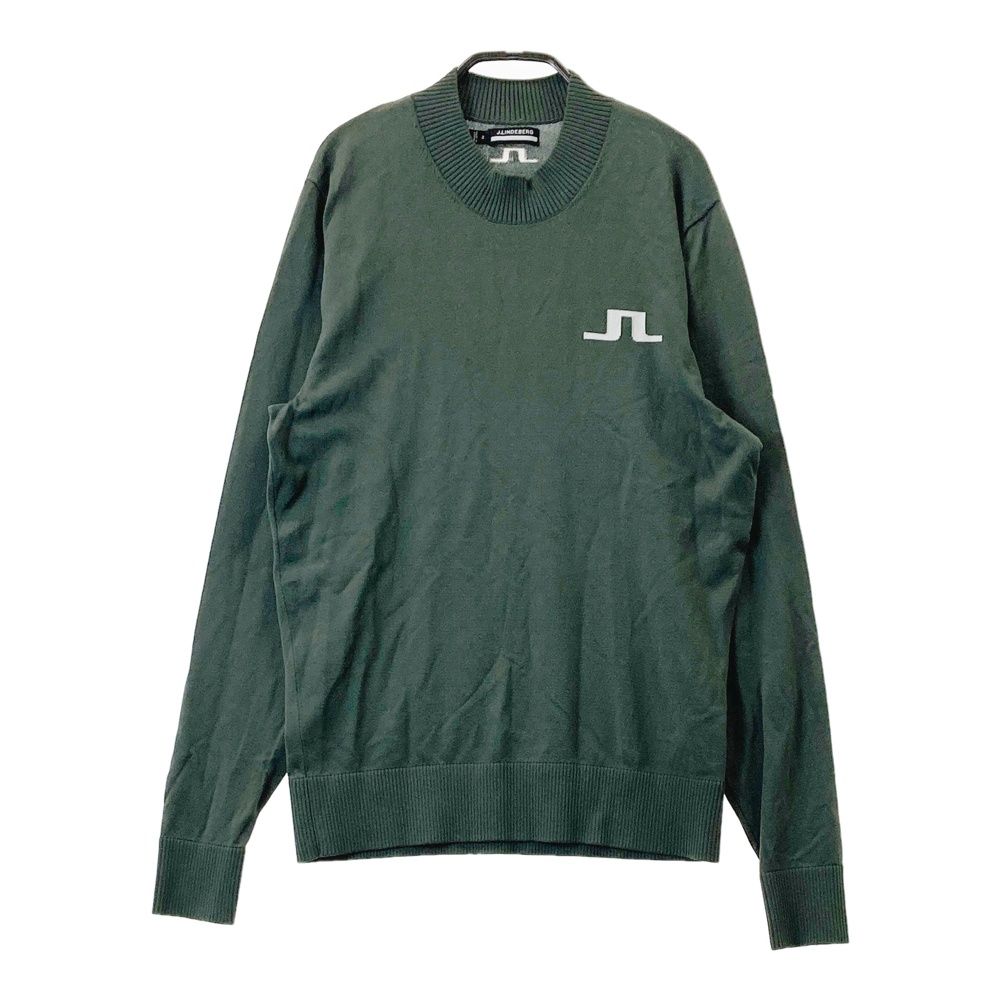 サイズ：M J.LINDEBERG ジェイリンドバーグ モックネック 長袖ニットセーター カーキ系 [240101736039] ゴルフウェア メンズ ストスト