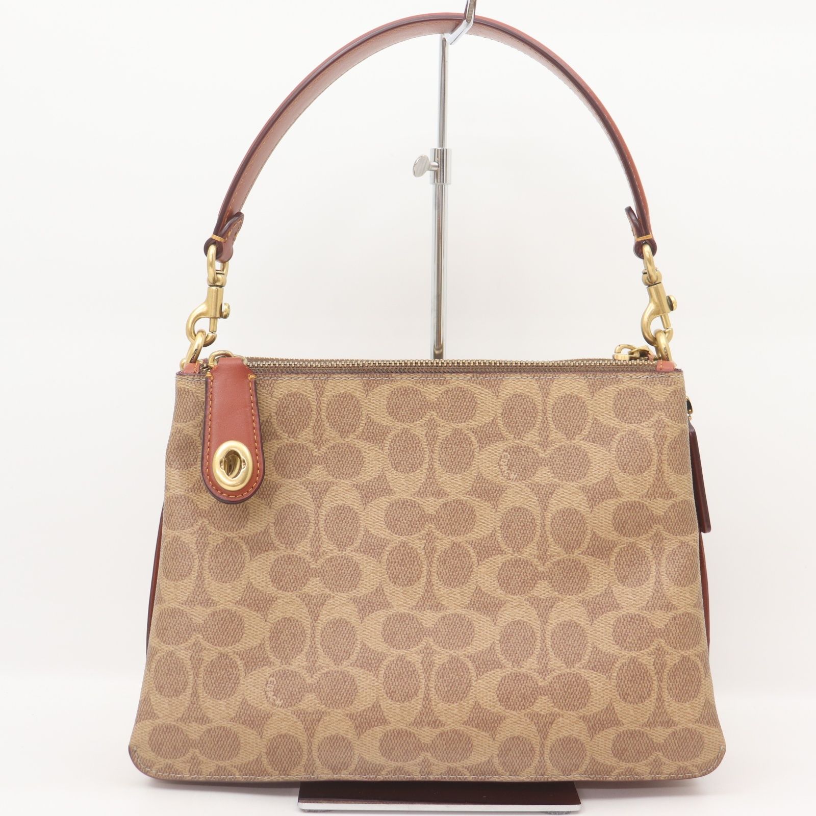 IT3OXF3UKDJ2 美品 COACH コーチ シグネチャー レザー ダブルジップ