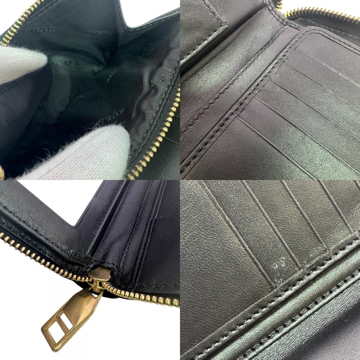 BURBERRY バーバリー ラウンドファスナー レザー 二つ折り財布