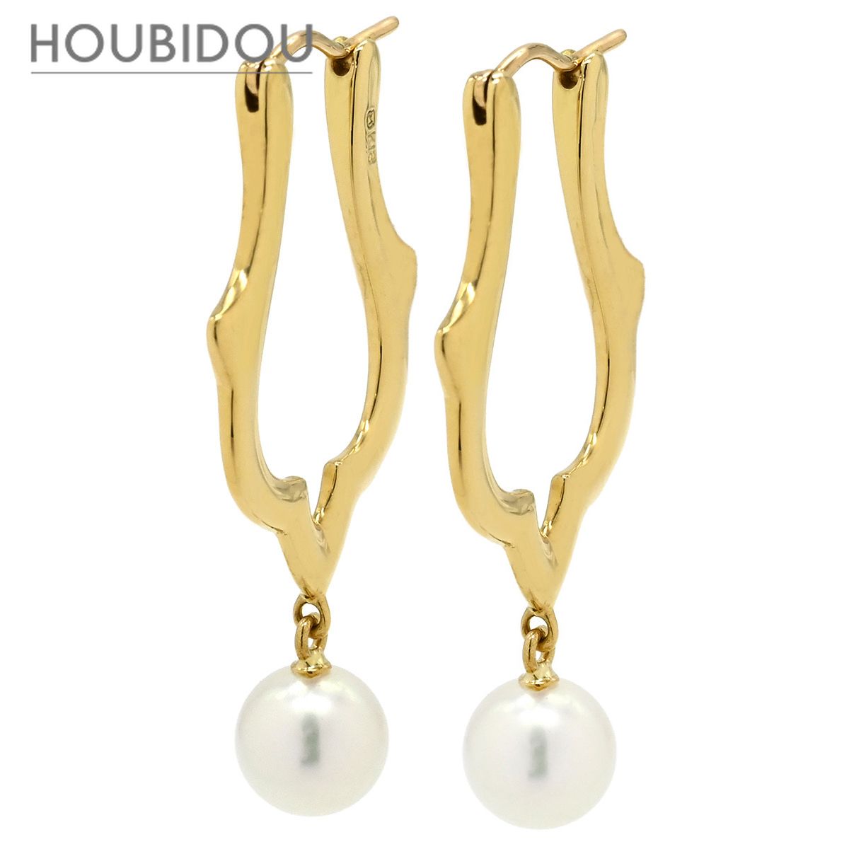 ミキモト MIKIMOTO ピアス あこやパール デザインピアス イエロー