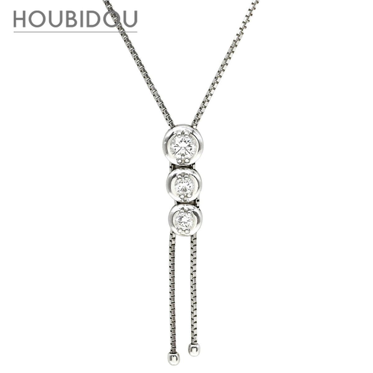 タサキ TASAKI ネックレス トリロジー ホワイトゴールド TASAKI ダイヤ 0.56ct 3石 3粒 Au K18 750WG 【中古】