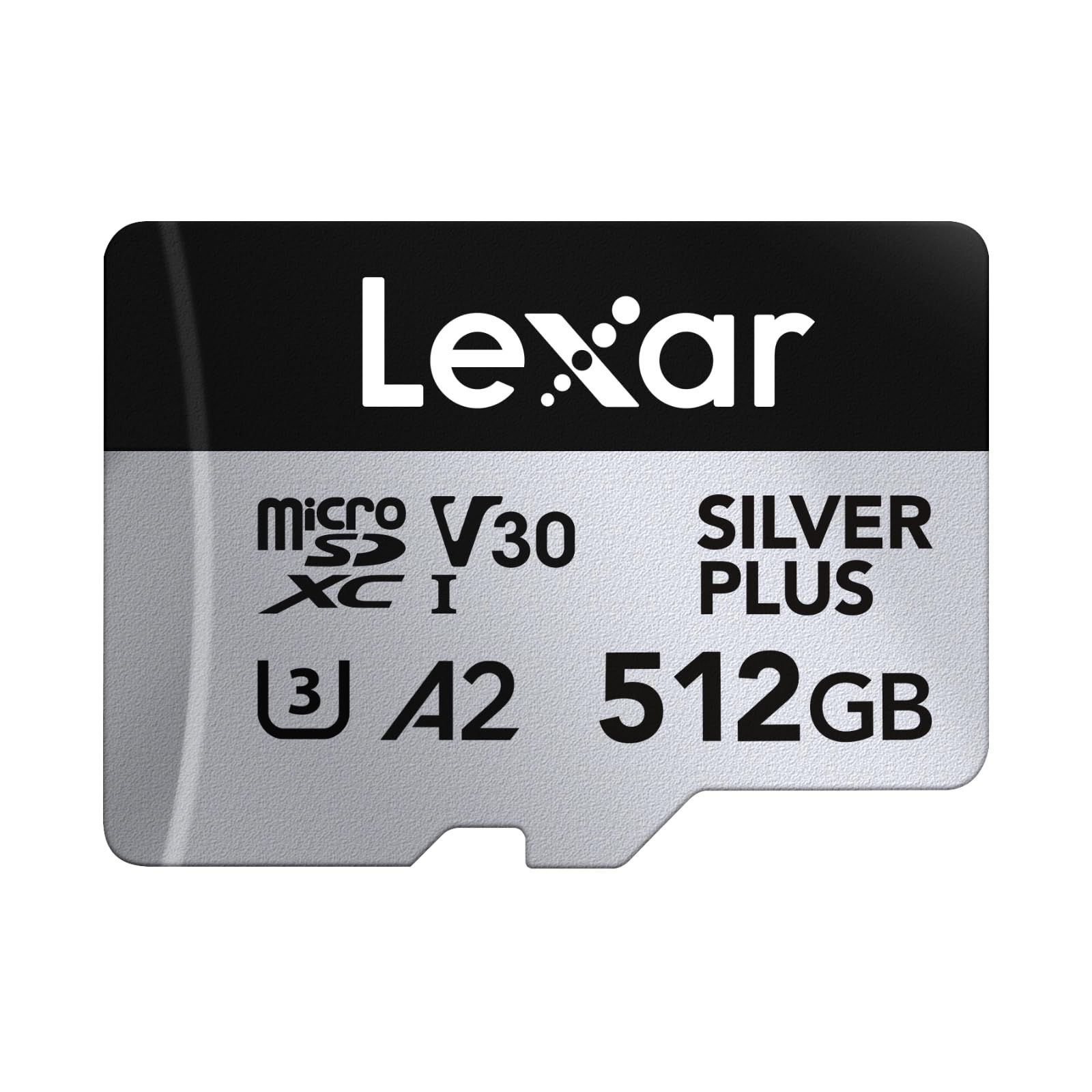 Lexar Silver Plus Micro SDカード 512GB 最大読み取り速度205MB/秒 書き込み速度150MB/秒 SDアダプター付き UHS-I A2 U3 V30 Class10 4K UHD MicroSDXC