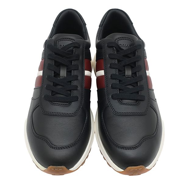 バリー BALLY スニーカー DARSYL アウトライン カーフ ブラック×レッド×ホワイト #8 1/2 新品 未使用 黒 赤 白 MSK09S 【箱】【中古】