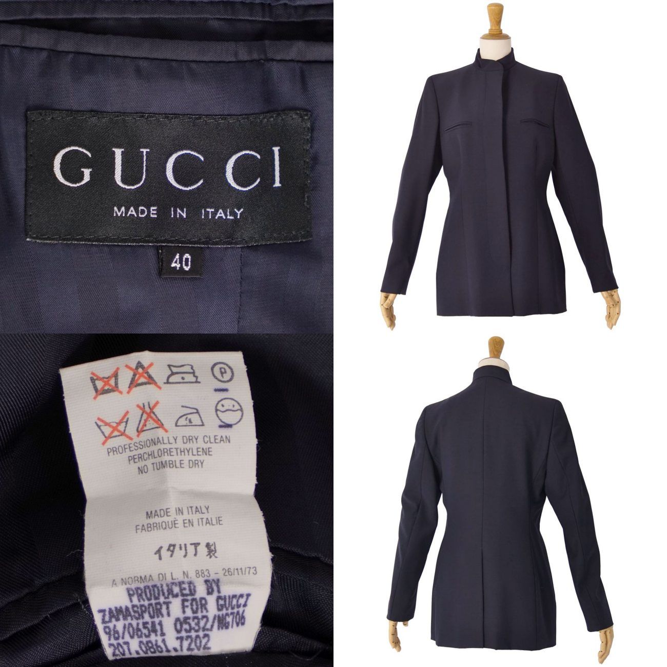 美品 グッチ GUCCI ジャケット トムフォード期 スタンドカラー ウール
