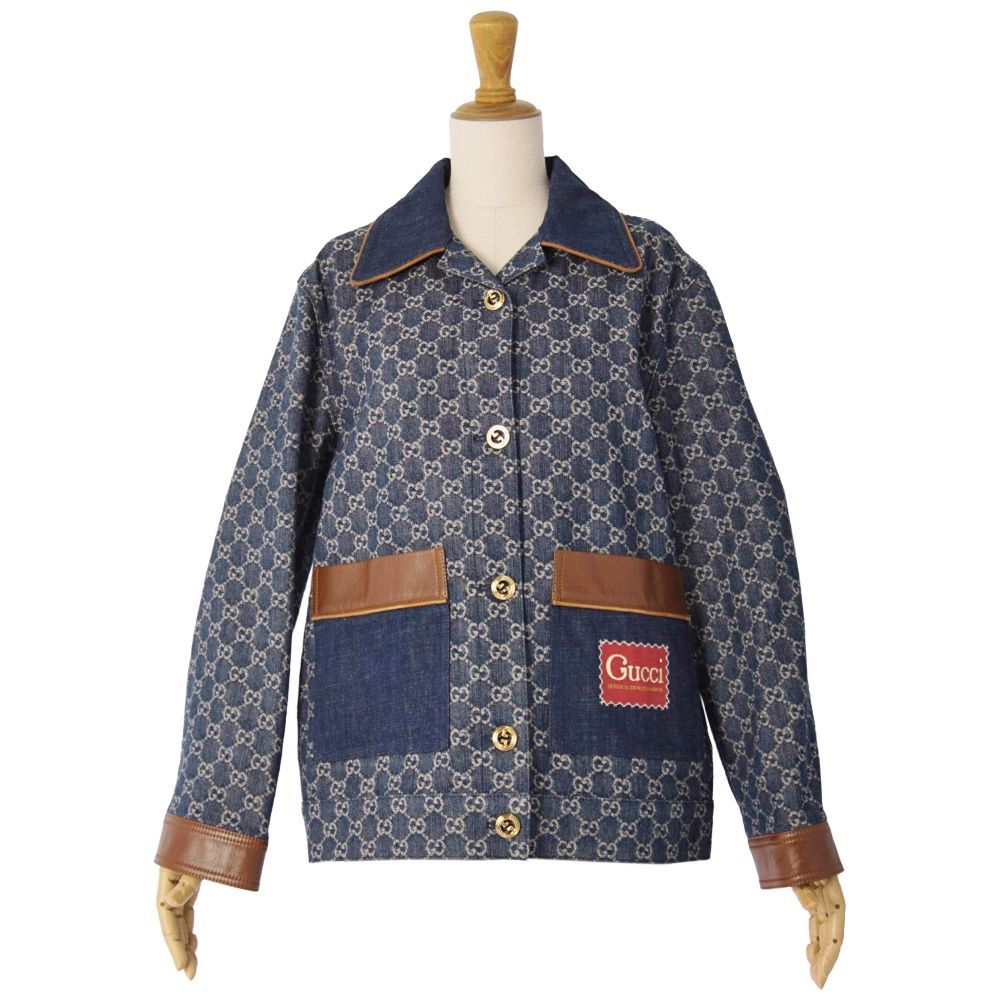 極美品 グッチ GUCCI ジャケット デニムジャケット GGジャガード