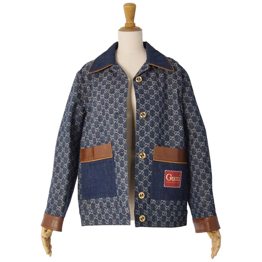 極美品 グッチ GUCCI ジャケット デニムジャケット GGジャガード
