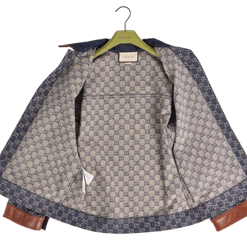 極美品 グッチ GUCCI ジャケット デニムジャケット GGジャガード