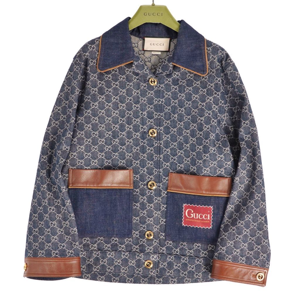 極美品 グッチ GUCCI ジャケット デニムジャケット GGジャガード