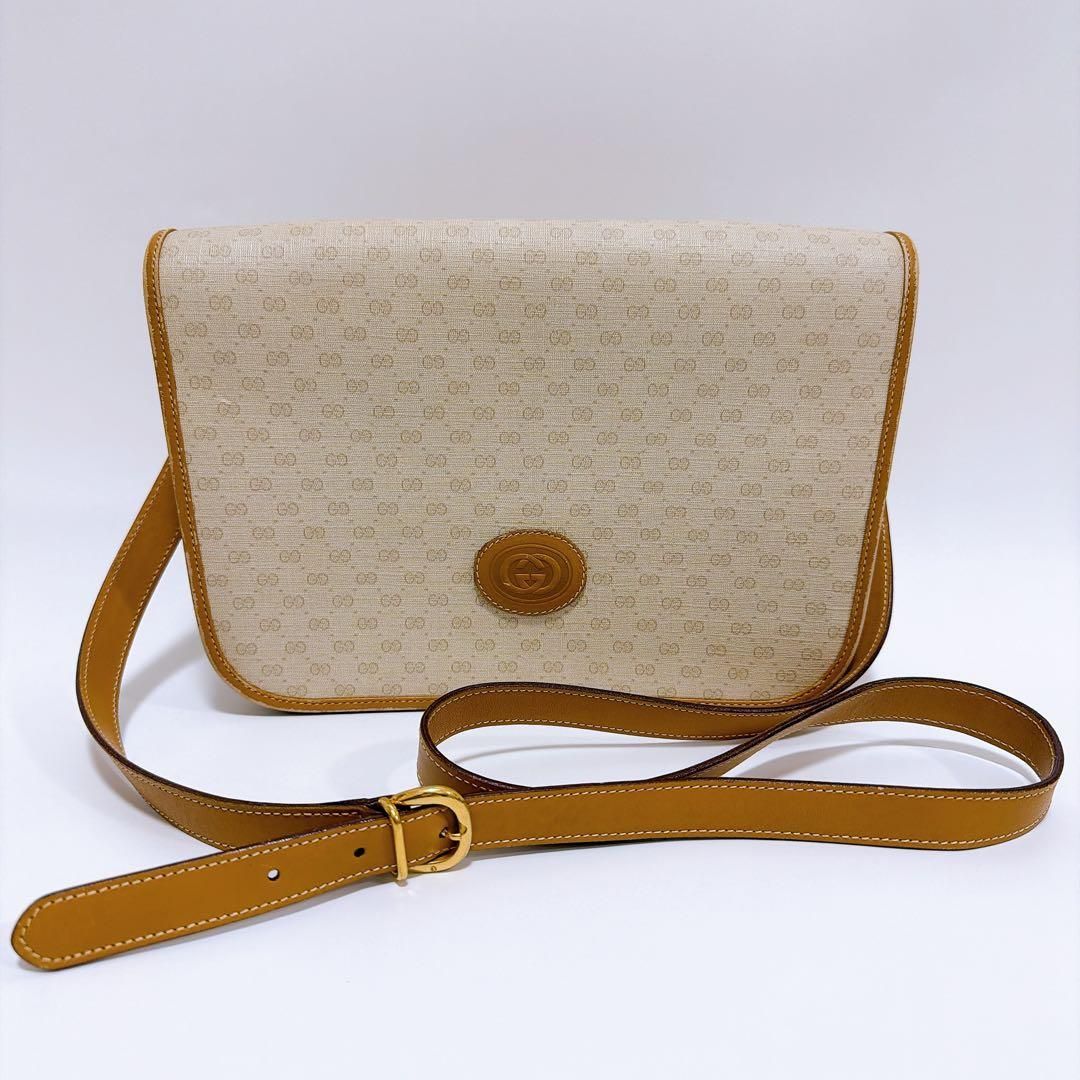 GUCCI　グッチ　ショルダーバッグ　マイクロGG　ベージュ GUCCI グッチ マイクロGG ショルダーバッグ ベージュ 斜め掛け - メルカリ
