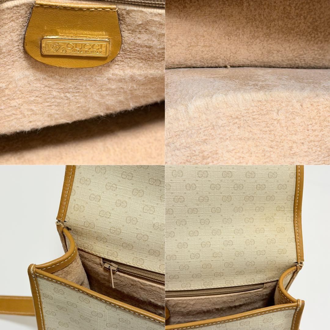 GUCCI グッチ マイクロGG ショルダーバッグ ベージュ 斜め掛け - メルカリ
