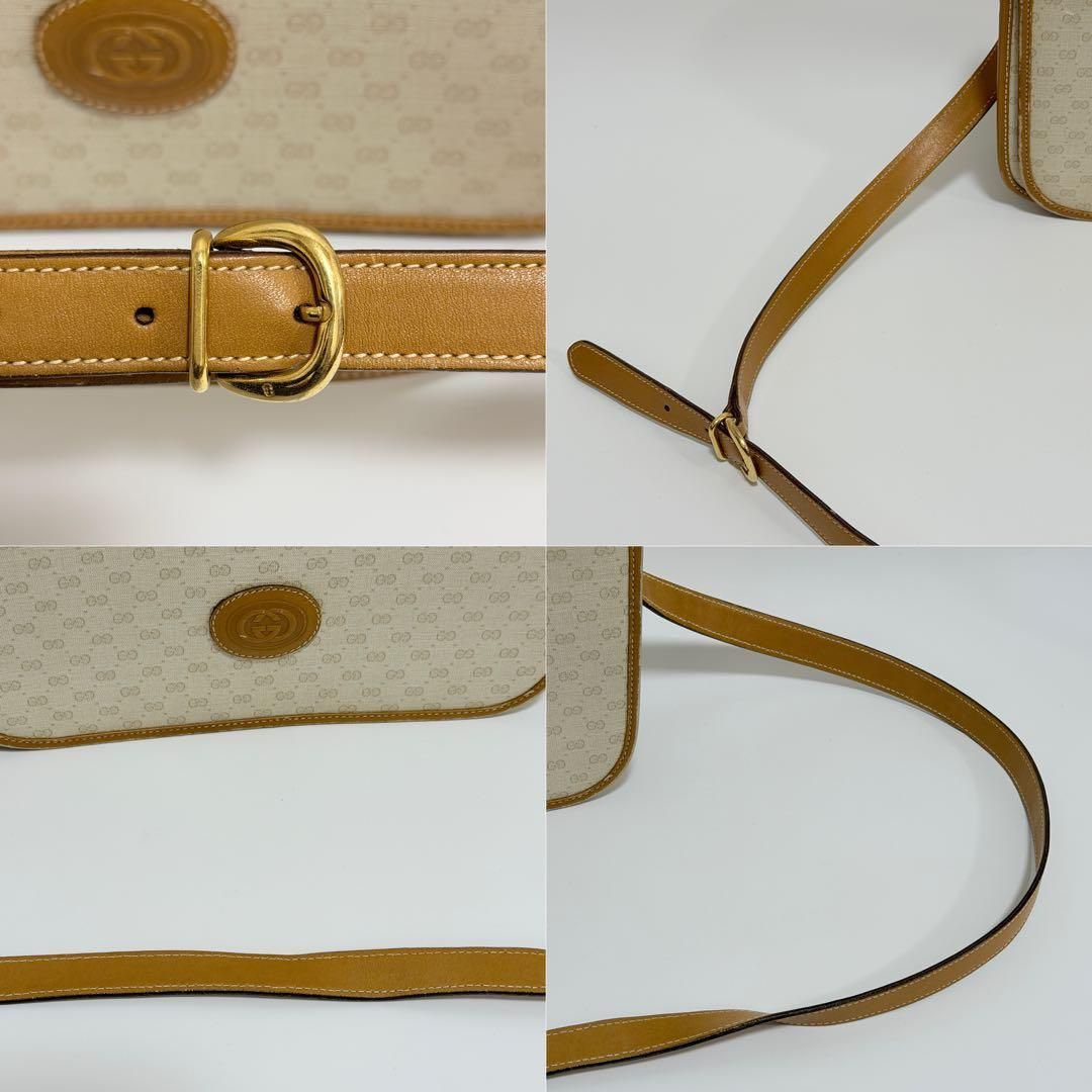 GUCCI グッチ マイクロGG ショルダーバッグ ベージュ 斜め掛け - メルカリ