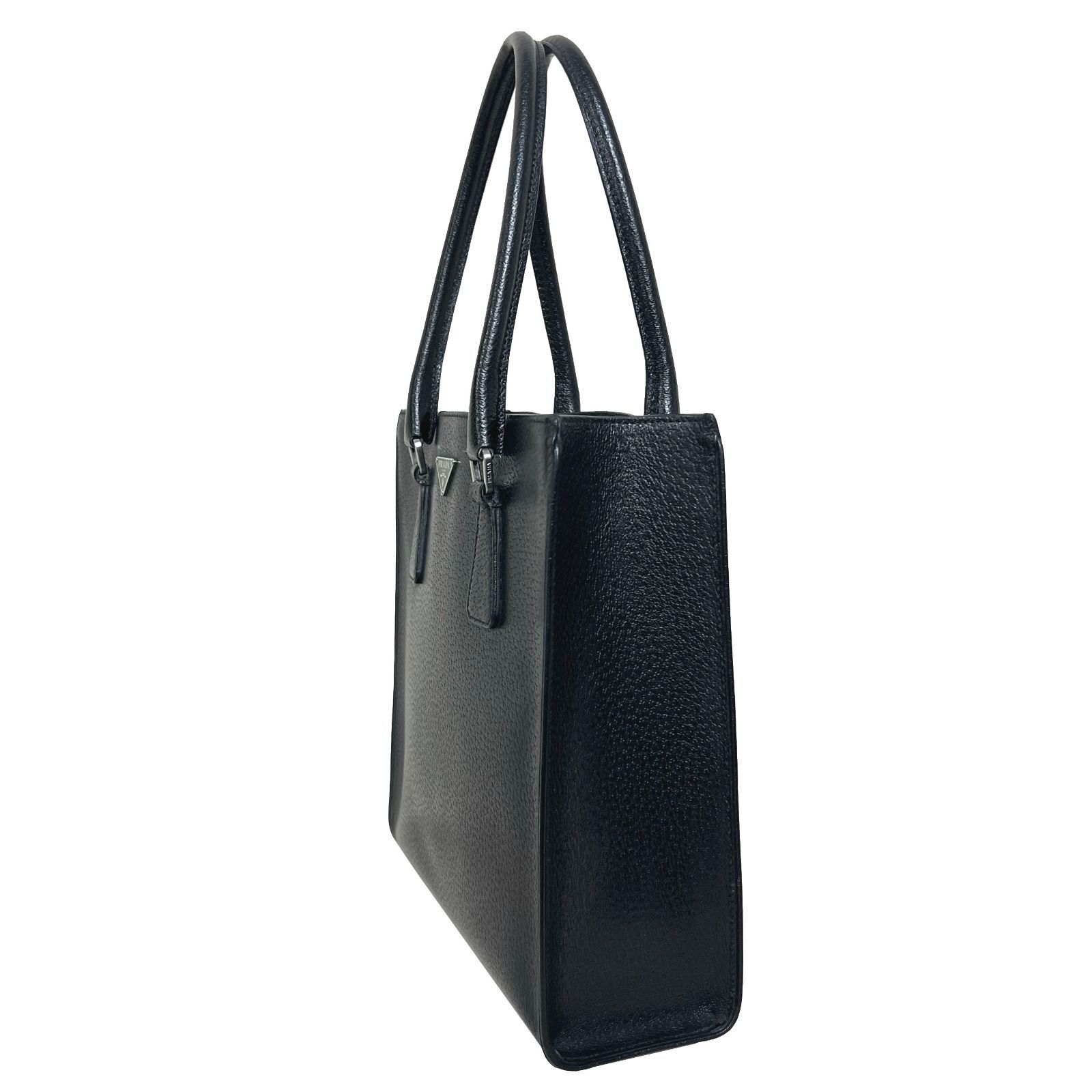 PRADA プラダ バッグ レザー トート ハンド 三角ロゴ 黒 NERO ブラック