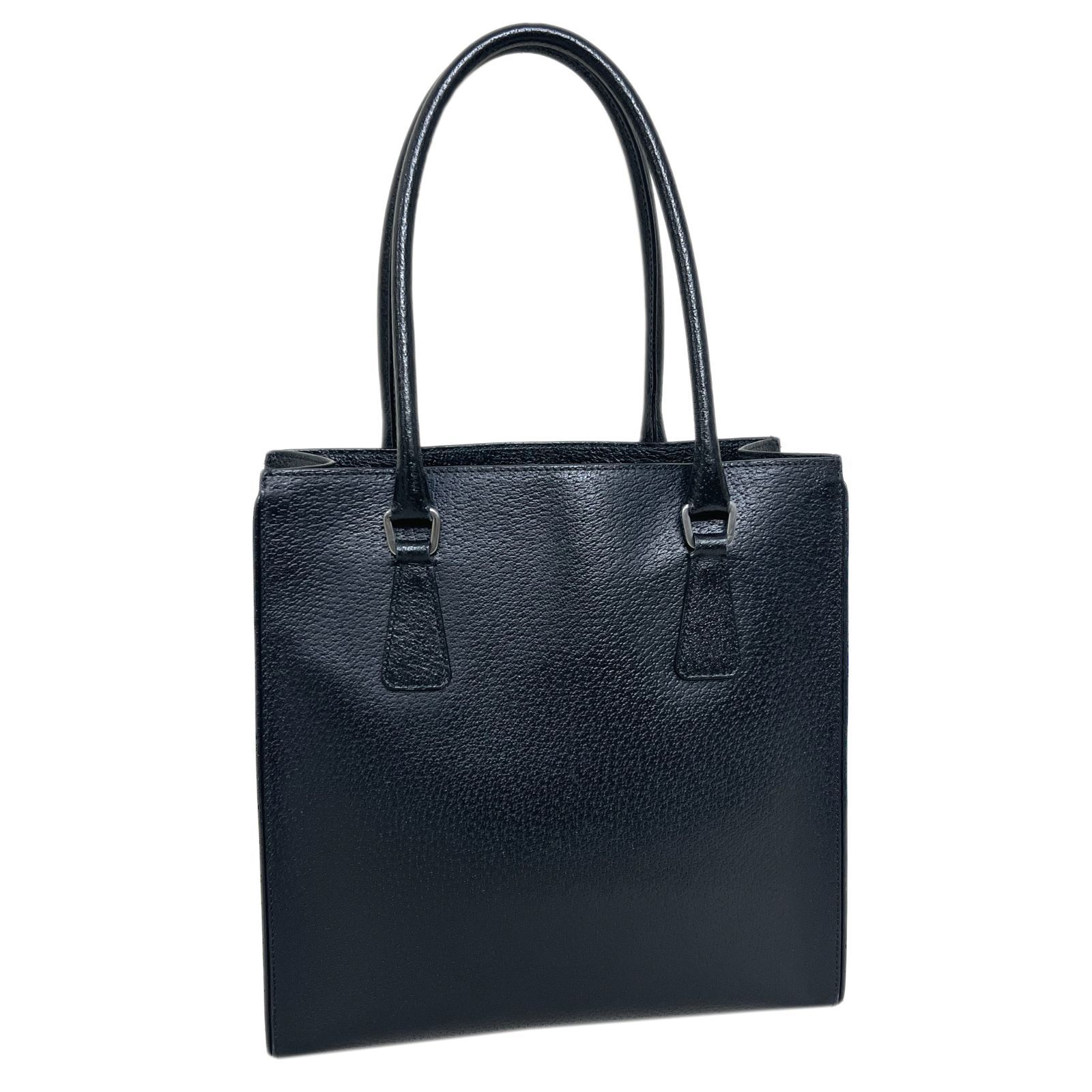 付属品完備 PRADA A4 レザー トートバッグ ブラック 三角ロゴ m750 PRADA プラダ バッグ レザー トート ハンド 三角ロゴ 黒 NERO ブラック