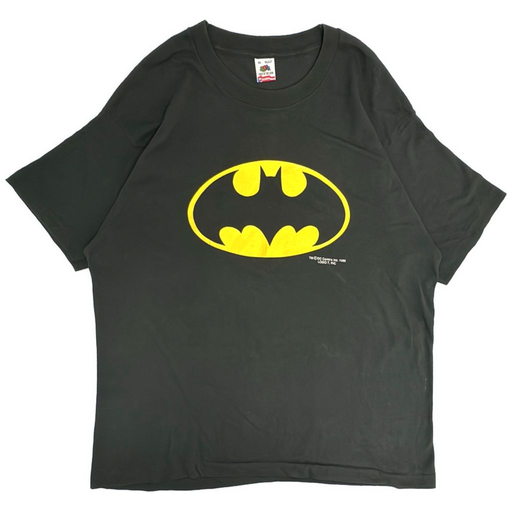 80年代 USA製 BATMAN バットマン Ｔシャツ ムービー コミックス キャラクター ブラック(メンズ XL)中古 古着 Y5396