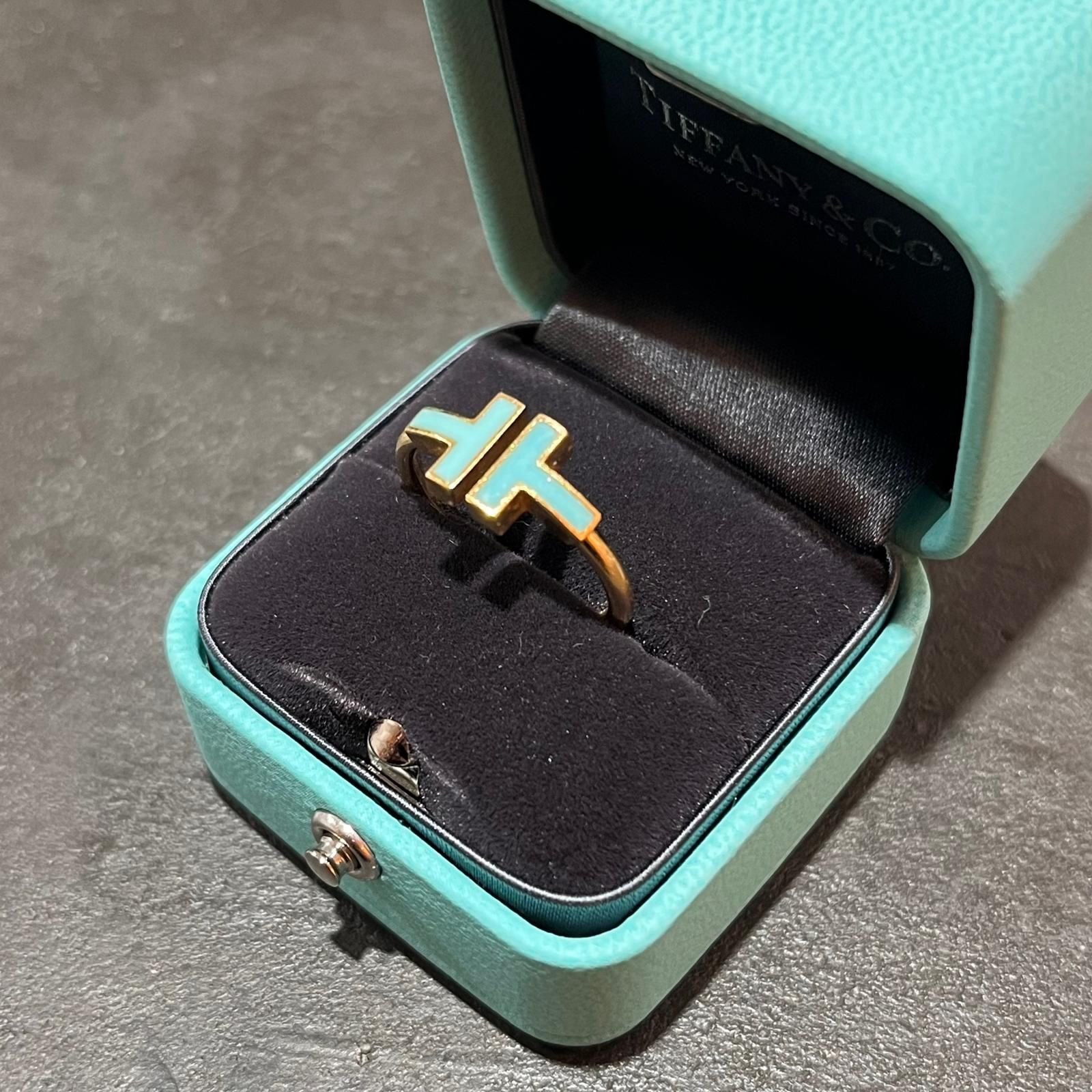 TIFFANY&Co. T-wire Turquoise Ring Tワイヤー ターコイズ リング 18K