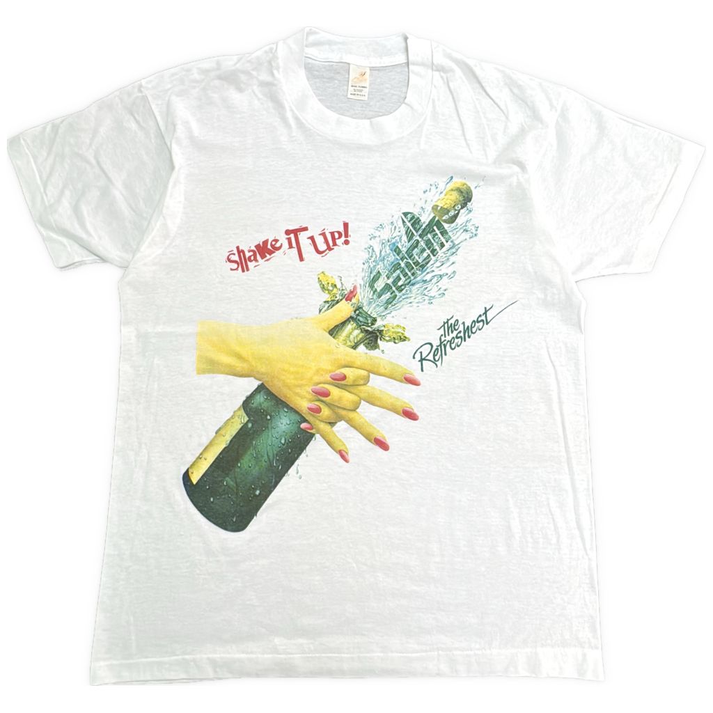 80年代 USA製 Salem タバコ プロモＴシャツ 企業ロゴ ホワイト(メンズ M相当)中古 古着 Y5422