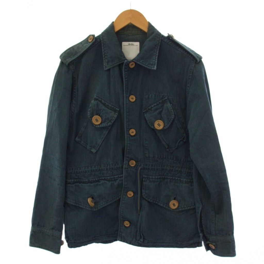 visvim カバーオール ジャケット オリーブ サイズ2/ M ビズビム VISVIM カバーオール ジャケット リネン 2 青 /BM28 - メルカリ