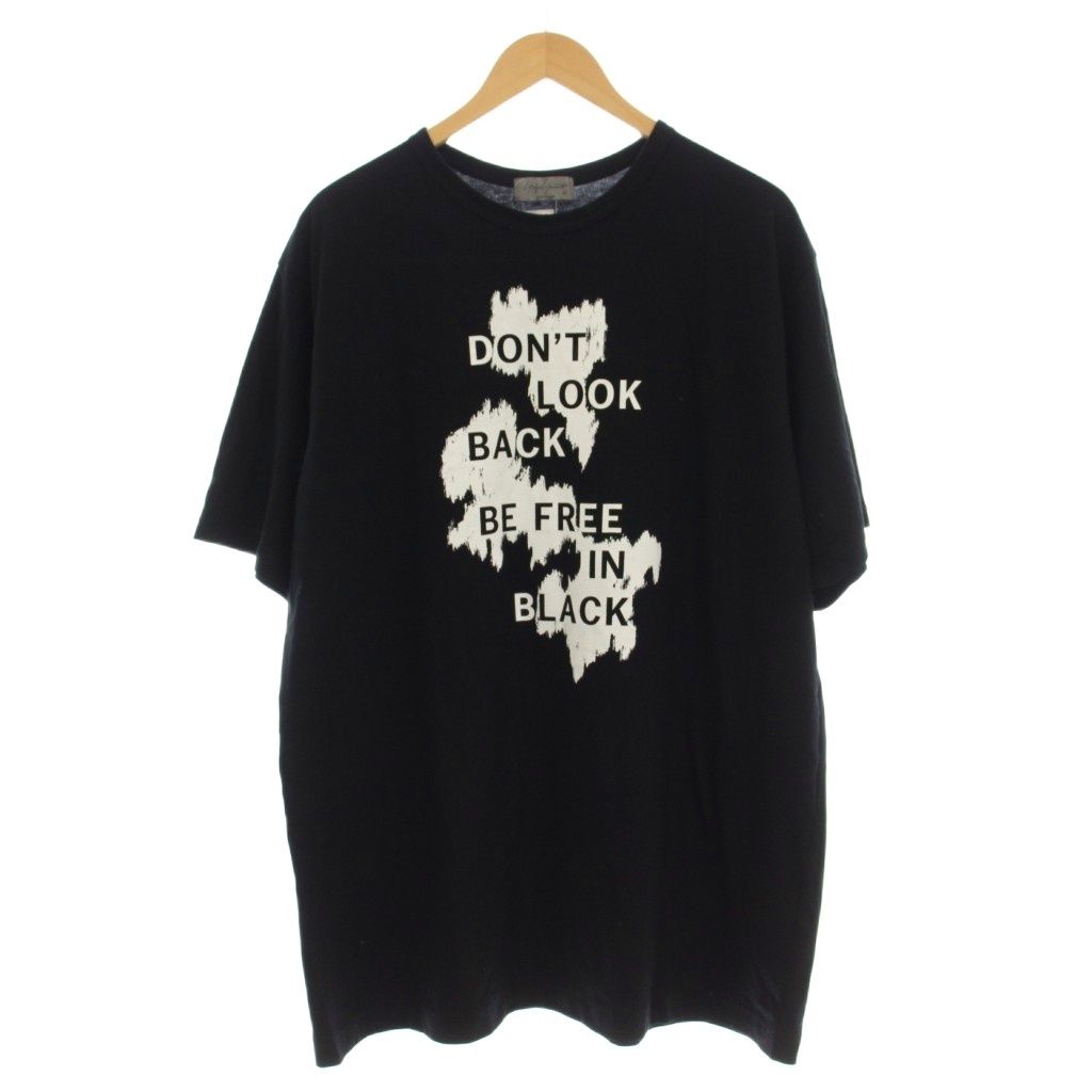 ヨウジヤマモトプールオム YOHJI YAMAMOTO POUR HOMME Tシャツ ロゴ 半袖 3 黒 ブラック HK-T78-985 /☆G19