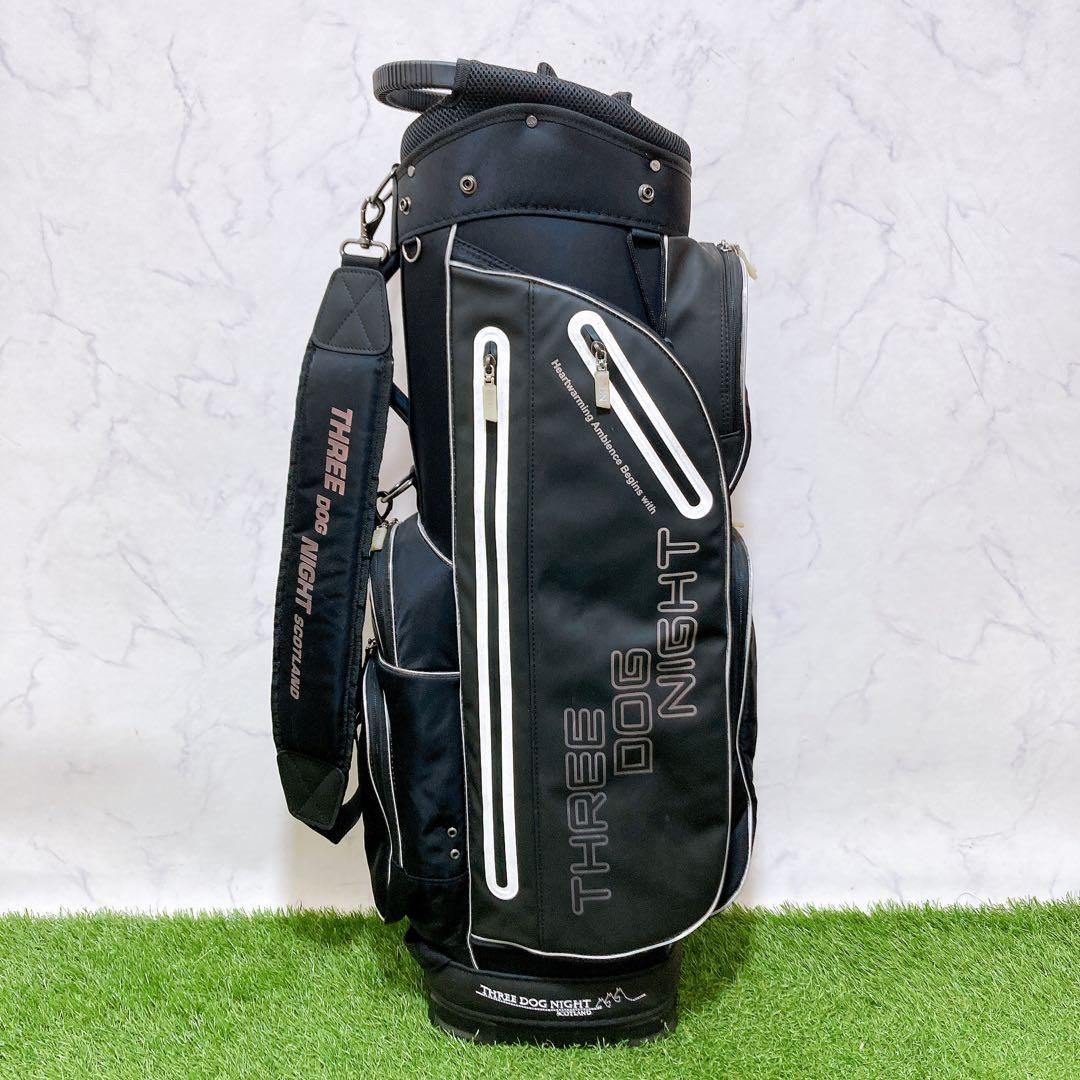 Scotland TDN Three dog nightゴルフバック新品未使用品 N 豪華Wフード付！スリードッグナイト TDN キャディバッグ 黒 9型