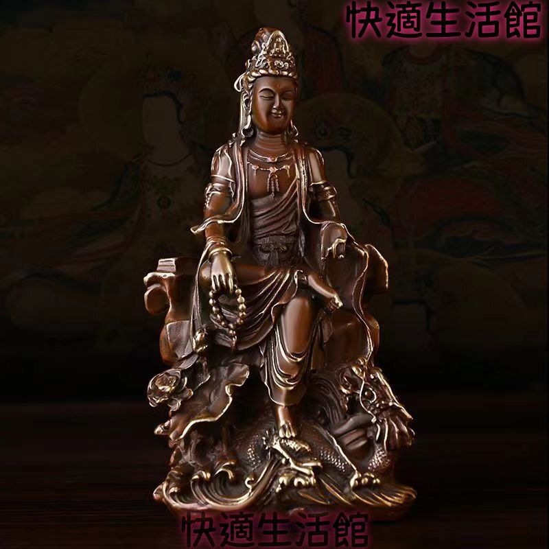 純銅仏像 自在観音菩薩像 仏教 工芸品 gg713