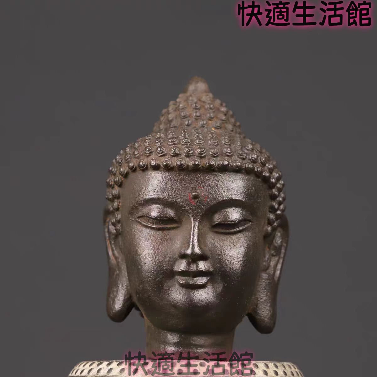 鋳鉄製 釈迦牟尼仏頭禅意置物 縁起物 gg713