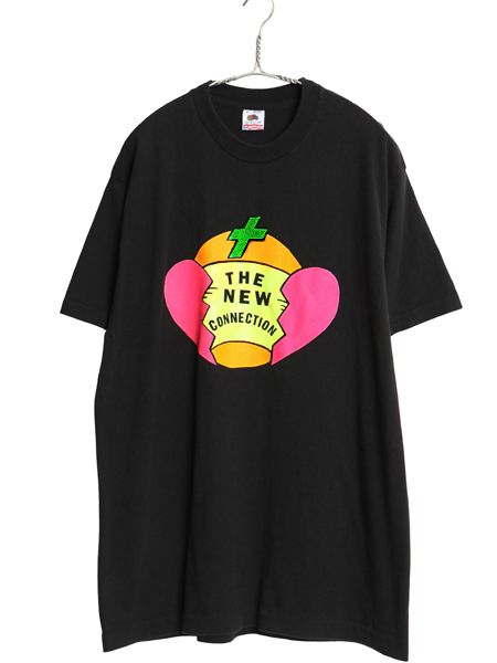 90s USA製 アート イラスト プリント 半袖 Tシャツ メンズ XL / オールド グラフィック シングルステッチ ヘビーウェイト 大きいサイズ 黒