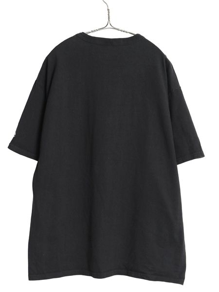 00s スヌーピー x チャンピオン イラスト プリント Tシャツ メンズ レディース L / 古着 オールド キャラクター 目付き ヘビーウェイト 黒