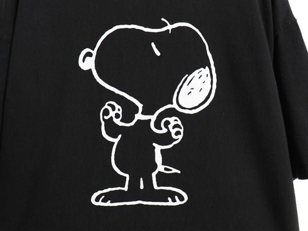 00s スヌーピー x チャンピオン イラスト プリント Tシャツ メンズ レディース L / 古着 オールド キャラクター 目付き ヘビーウェイト 黒