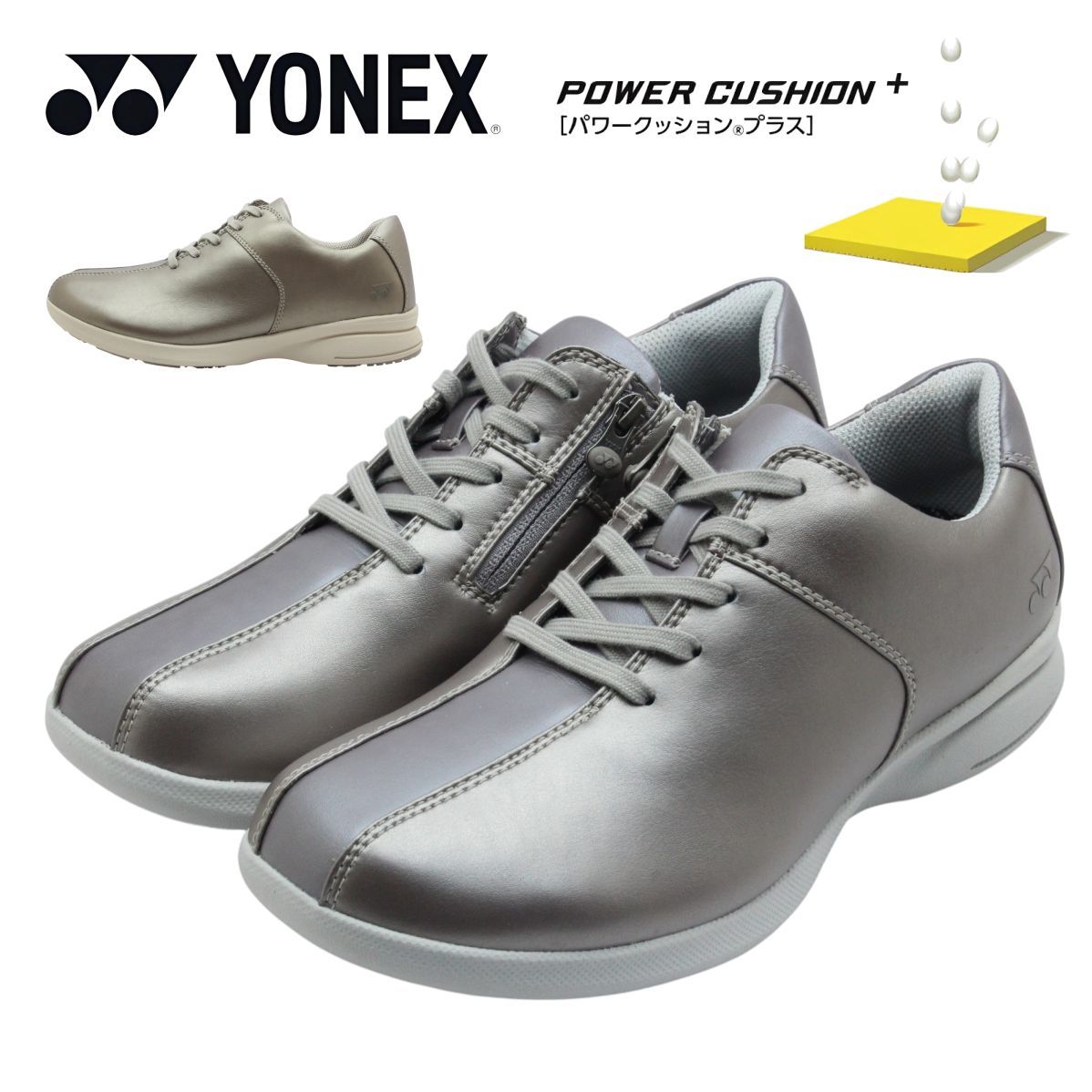 YONEX ヨネックス ウォーキングシューズ レディース 幅広 3.5E 軽量 パワークッション SHW L122 外反母趾 靴 紐 スニーカー オフコート 通勤
