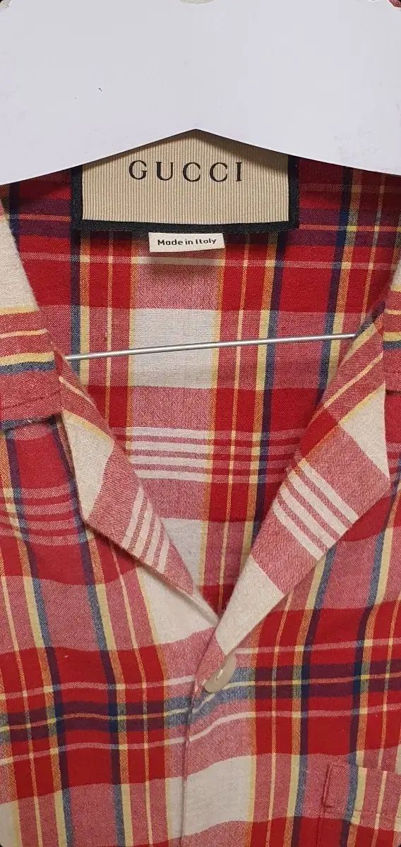 グッチ CHECKED RED シャツ