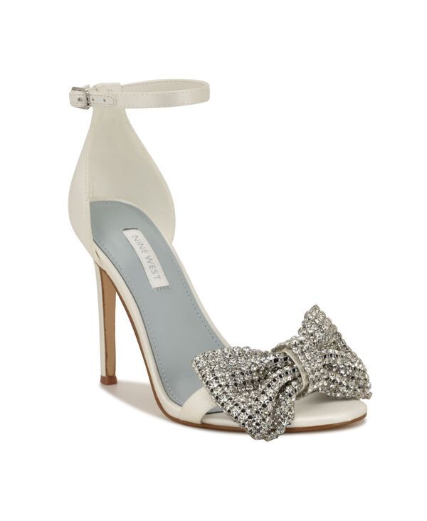 ナインウェスト レディース シューズ サンダル Nine West Womens Tansie Bridal Embellished High Stiletto Dress Sandals White