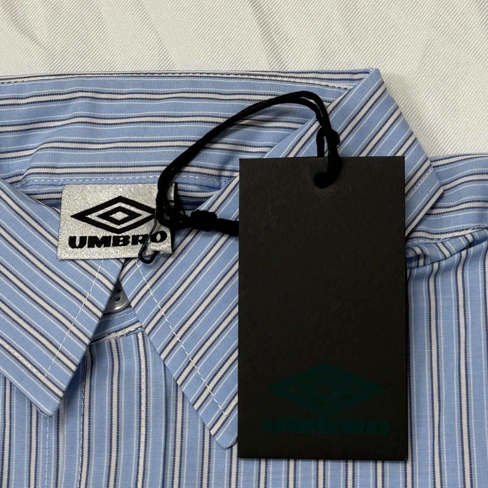 未使用 UMBRO  × SLAM JAM 25AW Cult Unity Shirt ストライプシャツ コラボ アンブロ  × スラムジャム UBMW0336FA211 ブルーホワイト XL （18131M） 未使用 UMBRO × SLAM JAM 25AW Cult Unity Shirt ストライプシャツ