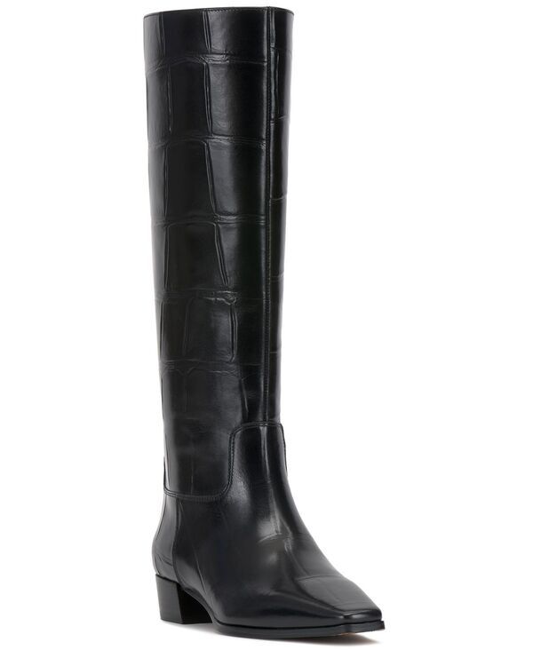 ヴィンスカムート レディース シューズ ブーツ・レインブーツ Vince Camuto Womens Pavla KneeHigh SnipToe Boots Black Croco ブラック
