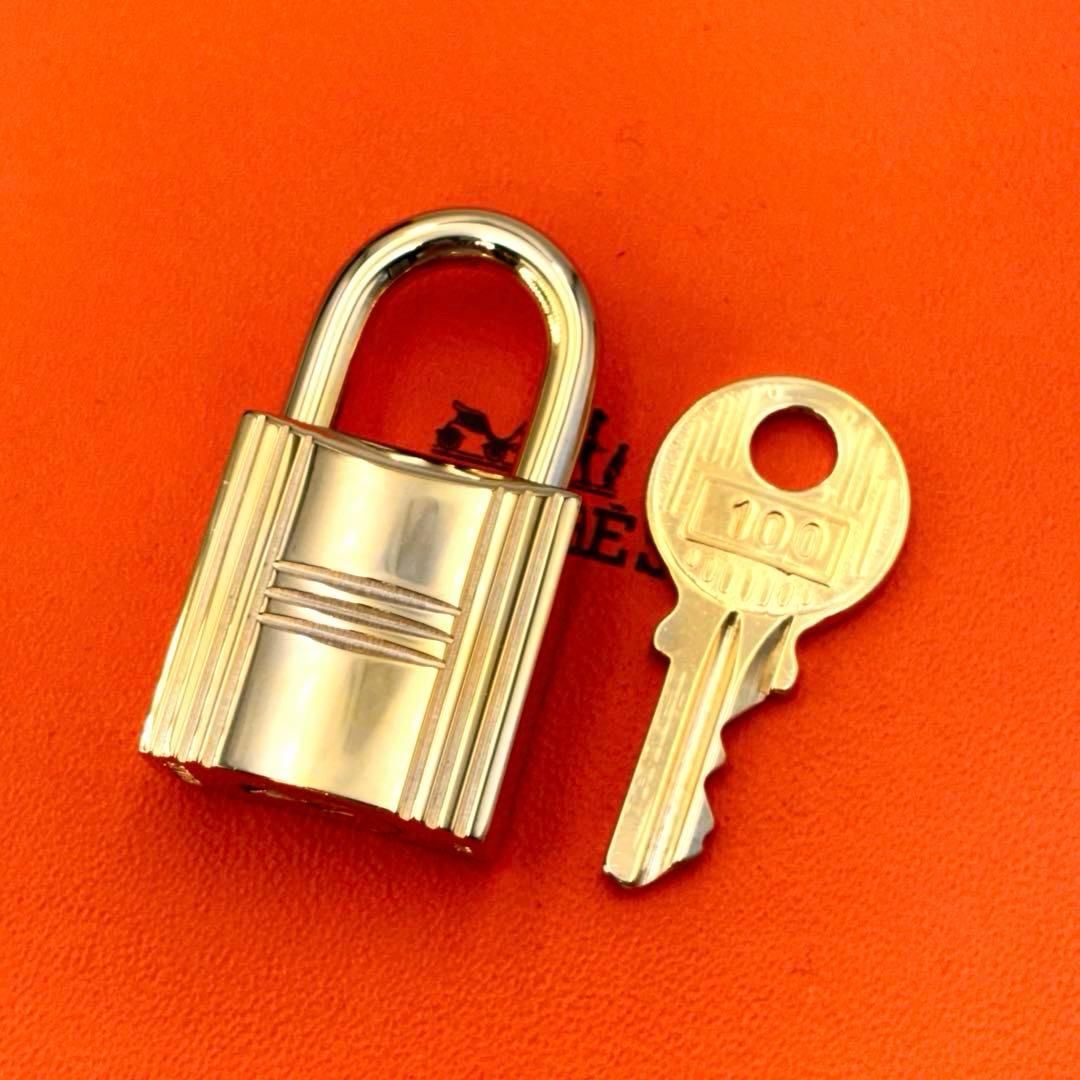 エルメス カデナ　24Kメッキ No.100 100番　鍵付き カデナキー パドロック チャーム アクセサリー 南京錠 鍵 カギ かぎ