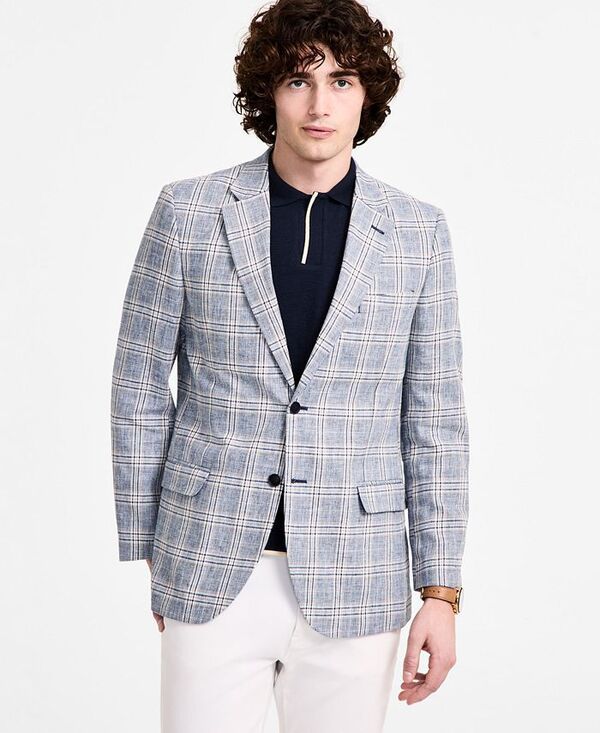 ナウティカ メンズ アウター ジャケット・ブルゾン プリント コットン コート リネン Nautica Mens Cotton Linen Printed ModernFit Sport Coat B