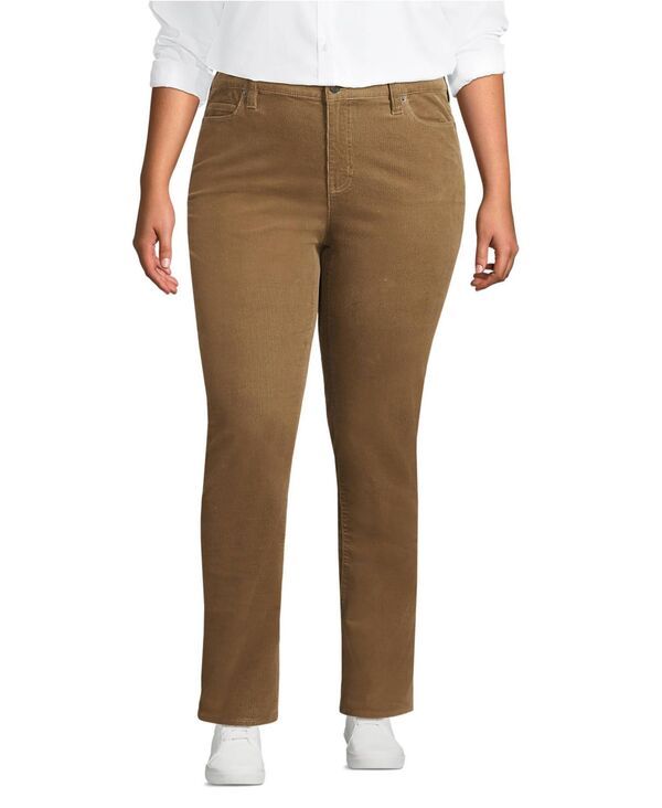 ランズエンド レディース ボトムス カジュアルパンツ ストレート コーデュロイ Lands End Womens Mid Rise Straight Leg Corduroy Pants Dark t
