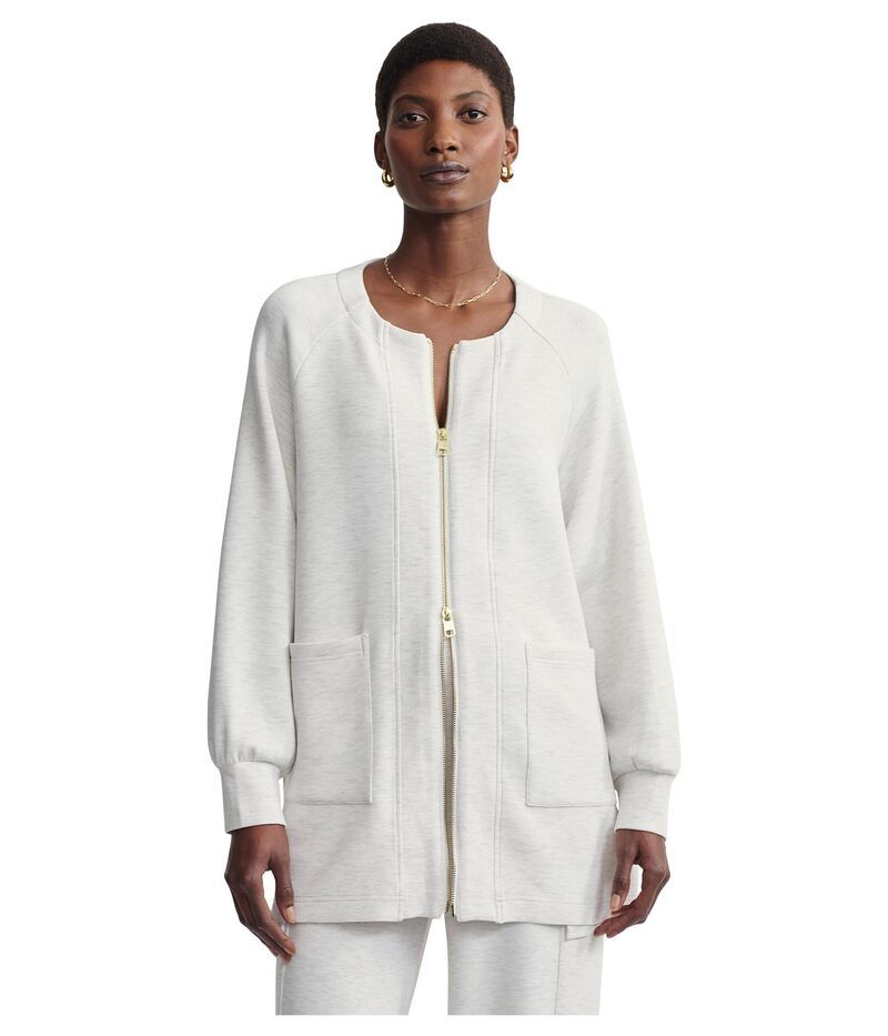 バーレイ レディース アウター コート フルジップ Varley Augusta Zip Through Ivory Marl アイボリー