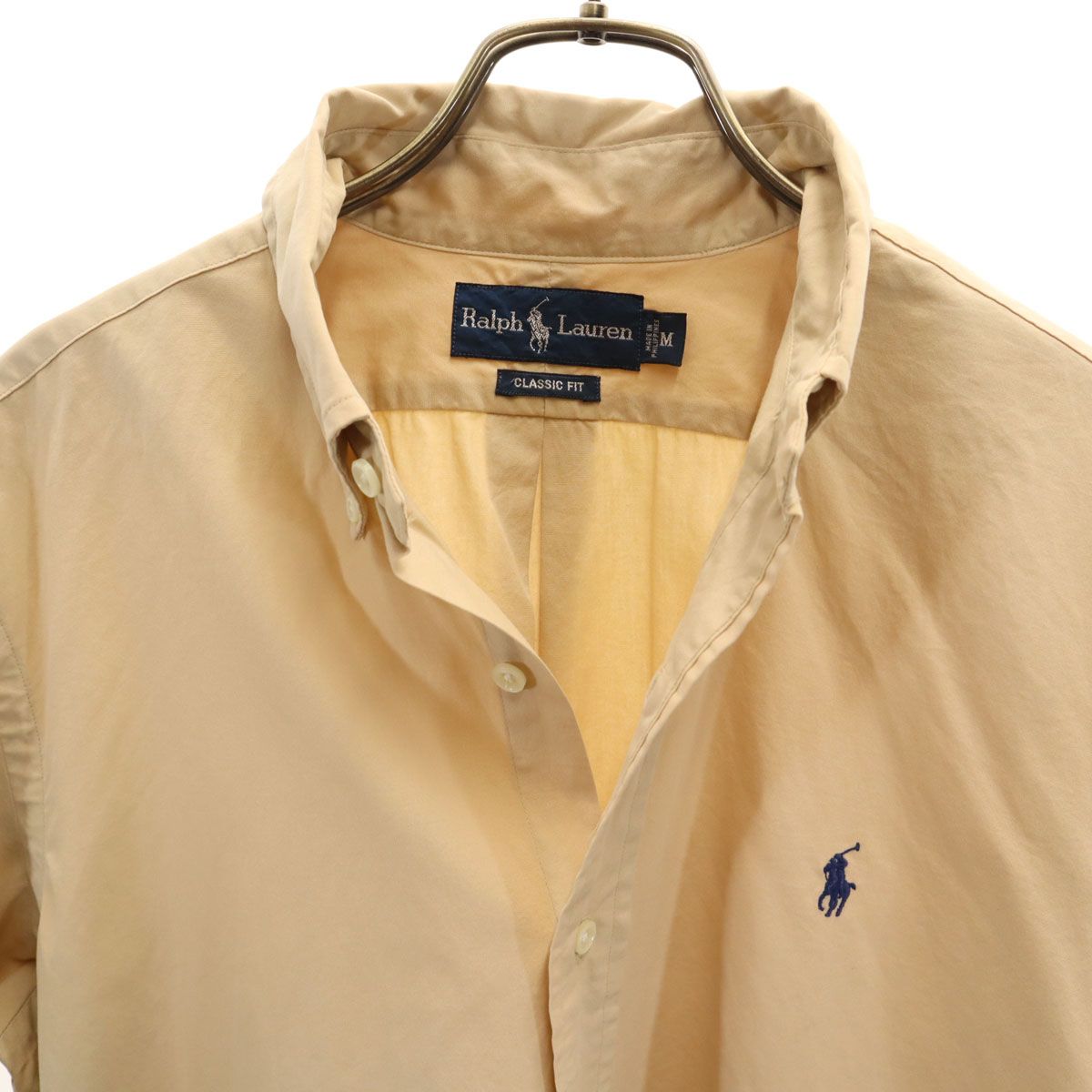 RALPH LAUREN ラルフローレン 半袖 ボタンダウンシャツ M ベージュ