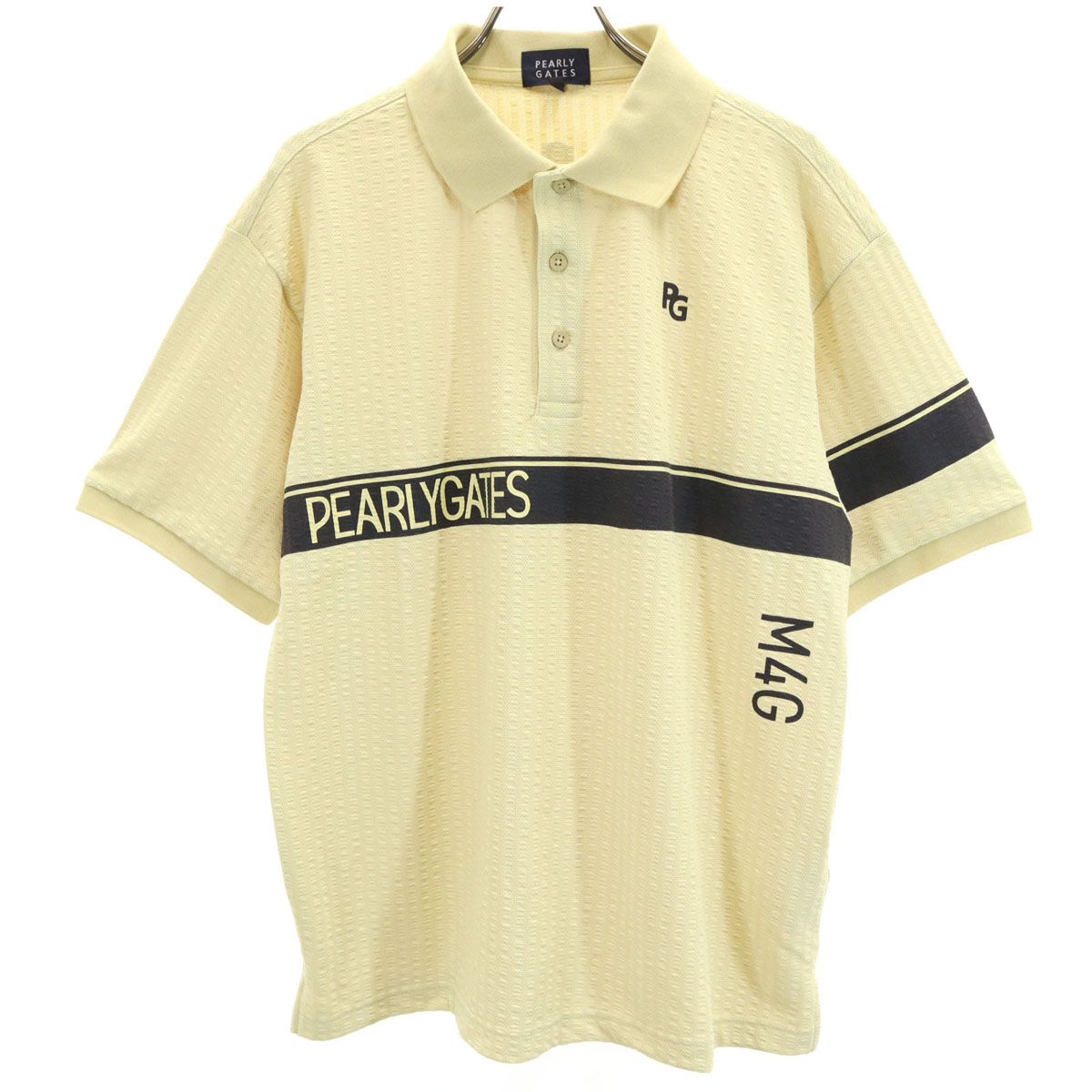 PEARLY GATES イエロー ポロシャツ サイズ4 PEARLY GATES パーリーゲイツ 日本製 ゴルフ 半袖 ポロシャツ 4