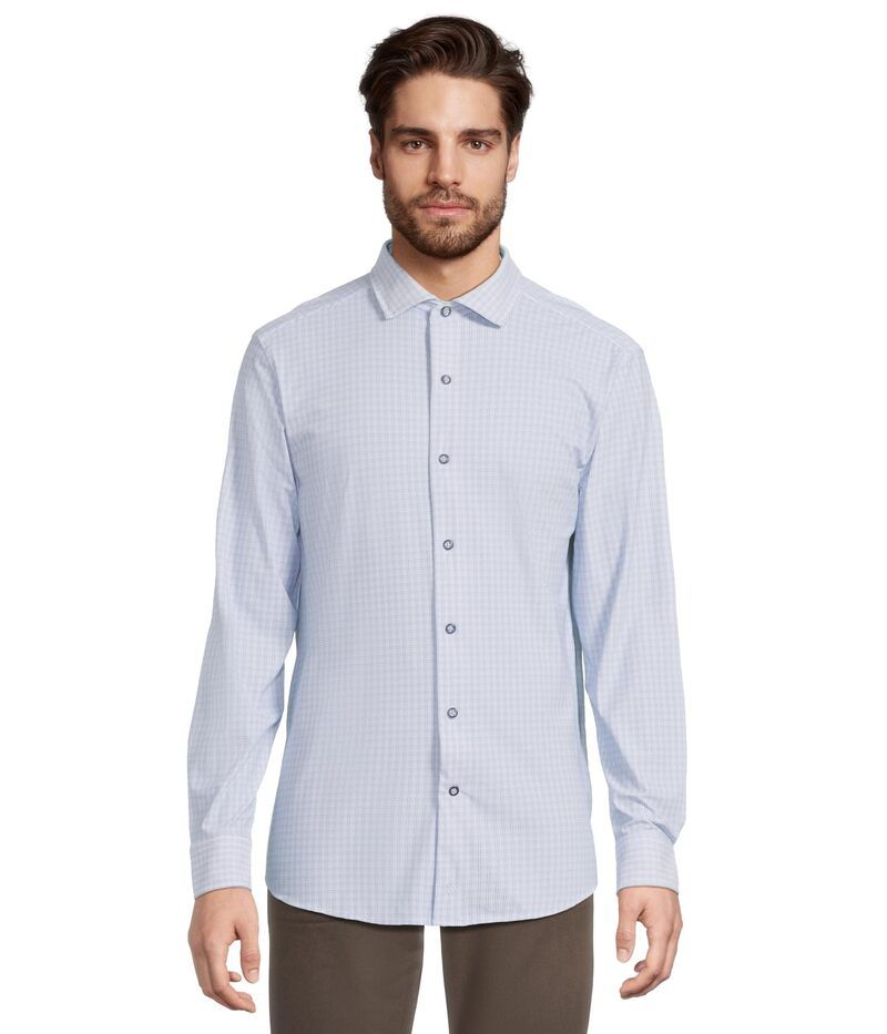 ジョンストンアンドマーフィー メンズ トップス シャツ ニット 長袖 Johnston Murphy Xc Motion Longsleeve Dress Knit Shirt WhiteNavy G
