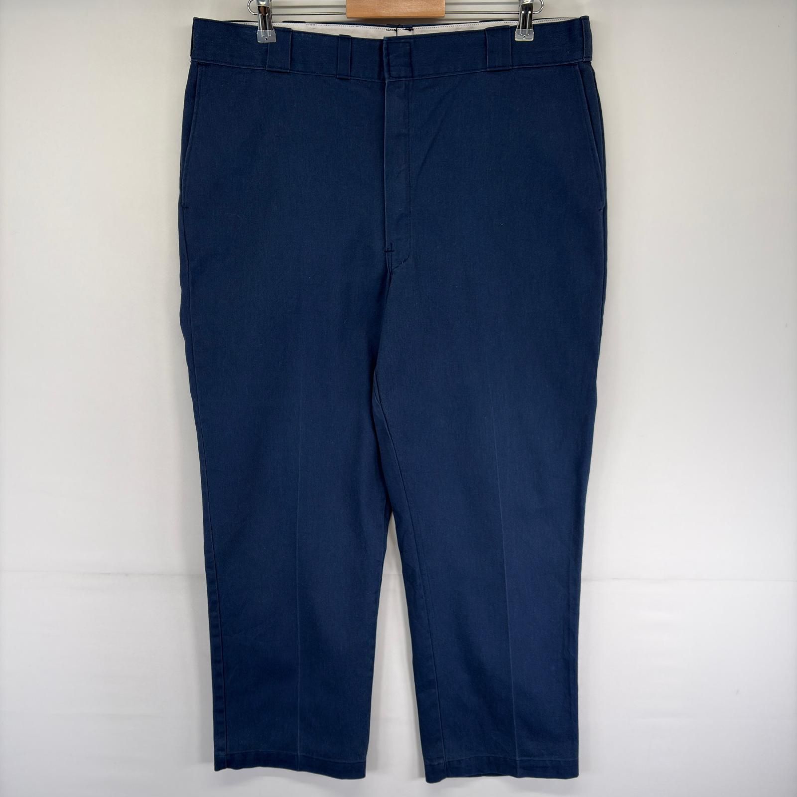 古着 80's/80年代 ヴィンテージ ディッキーズ Dickies USA製 パンツ チノパン ワーク ジップ チビタグ w40 L30 ネイビー系 メンズ