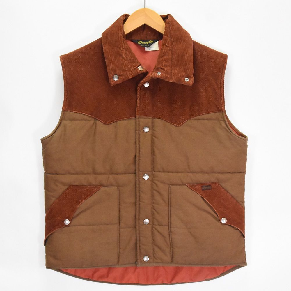 ラングラー コーデュロイ 切り替え 中綿 ベスト VQ460 BN L ブラウン 茶色 Wrangler USA製 米国製 ビンテージ ヴィンテージ 古着 70s 80s メンズ アメカジ ウエスタン VQ460BN 大きいサイズ 秋冬 6,840円